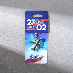 Цена за 2 шт. Брелок для ключей металлический «23 февраля», 10×4 см