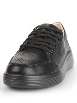 05-PDD180-6 BLACK Кроссовки женские (натуральная кожа)