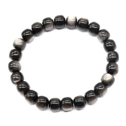 Обсидиан иризирующий браслет рондель 8*7мм
