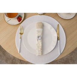 Набор салфеток сервировочных на стол Доляна Лофт, 4 шт, d=38 см, цвет белый  фото 5