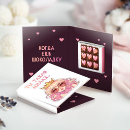 Мини-открытка "Ты такая милая... (когда ешь шоколадку)"