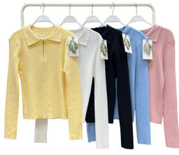 K13354 Джемпер (вязаный трикотаж) ГОЛУБОЙ