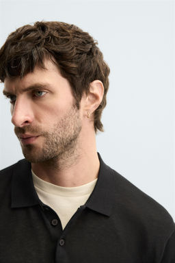 KNIT COTTON-SILK POLO SHIRT - Zara фото 6