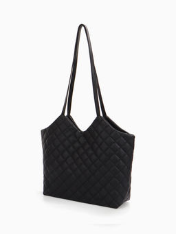 Сумка - шоппер женская на магните, 30×9×29 см, чёрная