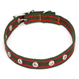 Ошейник брезентовый безразмерный однослойный, 52 х 2 см, хаки/красный - Пижон фото 2