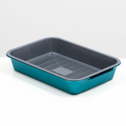 Туалет средний с сеткой 36×26×6.5 см, серый/бирюзовый