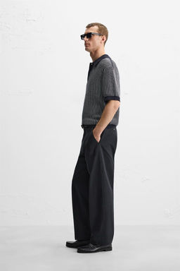 CONTRASTING RIBBED KNIT POLO SHIRT - Zara фото 4