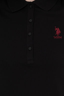 U. S. Polo Assn Женская черная базовая футболка с воротником-поло - U.s. polo assn фото 12