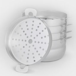 Манты-казан, 6 л, d=26 см, с 4 сетками, высота секции 5 см, с крышкой, штампованный алюминий