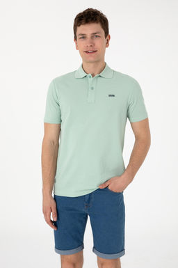 Erkek Regular Fit Polo Yaka Su Ye_ili Basic Ti__rt Sepette S_rpriz _ndirim