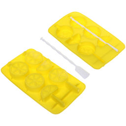 Цена за 5 шт. Форма для льда силиконовая "Дольки" 20*11,5см с палочками, цвета микс