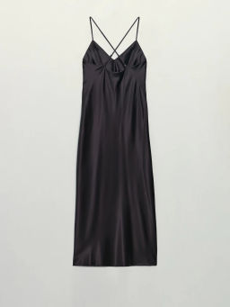 Атласное платье миди на бретелях / Zarina