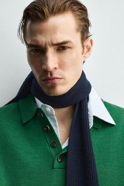 100% WOOL KNIT POLO SHIRT