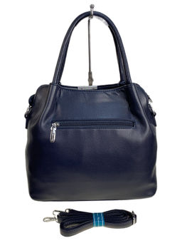Женская сумка из искусственной кожи и натуральной замши, цвет синий - Greta фото 2