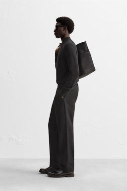 COTTON/WOOL PLEATED TROUSERS - Zara фото 4