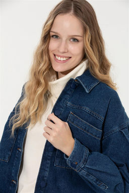 Женская темно-синяя джинсовая рубашка Неожиданная скидка в корзине - U.s. polo assn фото 3