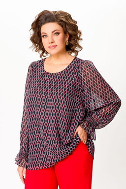 Блуза Swallow 803.2 черный+серебряный узор фото 748