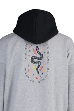 TRENDYOL MAN Kahverengi Oversize/Genis Kesim Kapusonlu Bask?l? Ici Polar/S?cak Tutan Sweatshirt TMNAW23SW00023 - Trendyolmilla фото 7