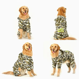 Дождевик для крупных пород собак "KOMFORT", принт хаки, р XL