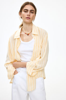 Camisa en mezcla de lino - H&m фото 9
