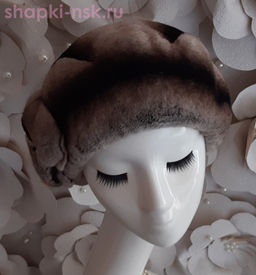 Волна мех.цветок кролик Берет женский (56-58)