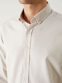 Рубашка Slim Fit Oxford мужская с длинным рукавом