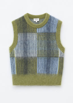 Chaleco de cuello redondo en mezcla de mohair