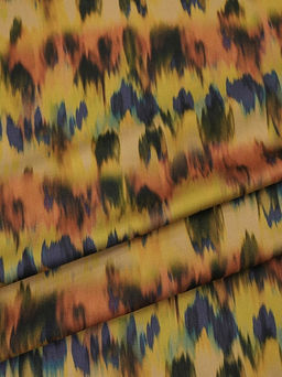 Штапель Премиум Икат цв.оранжевый/фиолетовый, ш1.5м, вискоза-100%, 125р/м.кв - Купава фото 2