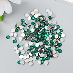 Цена за 2 шт. Декор для творчества в бутылочке Стразы. Тёмно-зелёный набор 500 шт d=0,5 см 7х2х2 см - Арт узор фото 4