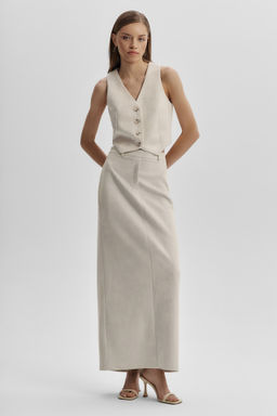 Юбка из замши прямого силуэта