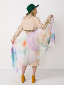 Большой, мягкий, тонкий и очень нежный двусторонний палантин с рисунком в стиле арт-деко - Tantino фото 7