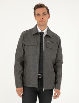 Antrasit Deri Ceket - Pierre cardin фото 3