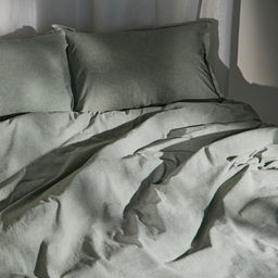 Простыня евро SL Home Деним, 245280 см, оливковая, жатый хлопок - Sima-land home фото 4