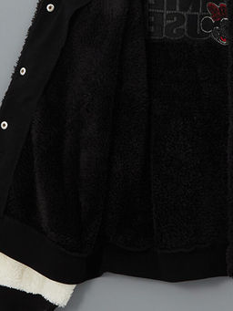 Bisiklet Yaka Minnie Mouse Nak??l? Pel?? K?z ?ocuk Ceket