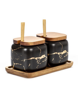 Набор для специй на подносе 4пр (2 баночки, 2 ложки) - SIJ фото 6