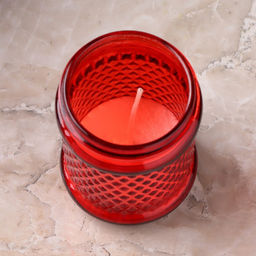 Поминальная свеча парафиновая в стеклянном подсвечнике Лампада цилиндр, 11?7 см, красная