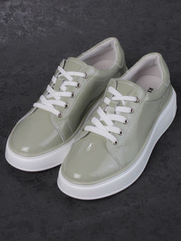 05-PDD215-3 GRAY GREEN Кроссовки женские (натуральная кожа) - Фабричный китай фото 5