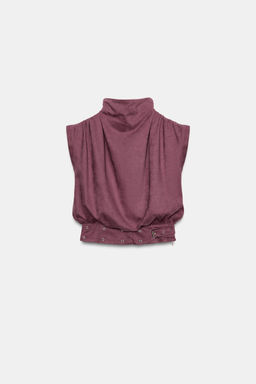 FAUX SUEDE BUCKLE TOP - Zara фото 6