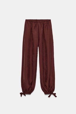 ZW COLLECTION TIE WAIST BLOOMER TROUSERS - Zara фото 5