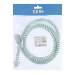Душевой шланг ZEIN Z06PG, 150 см, с пластиковой конусообразной гайкой, ПВХ, зеленый, Имп/Имп