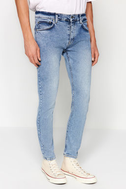 TRENDYOL MAN Ac?k Mavi Skinny Fit Esnek Kumas Dar Kesim Jeans Kot Pantolon TMNAW24JE00006 - Trendyolmilla фото 3