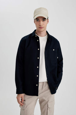 Рубашка из тенселя с длинным рукавом стандартного кроя - Defacto фото 3