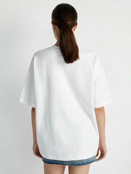 14503ST Футболка женская OVERSIZE (футер) (ЧЗ) bianco perla - Omsa фото 2