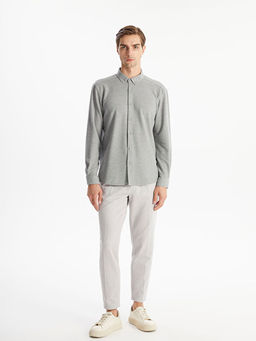 Slim Fit Uzun Kollu Erkek Dokulu G?mlek