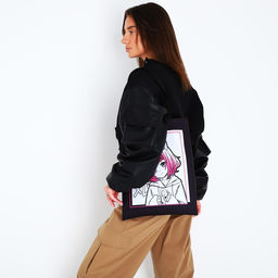 Сумка-шопер без застёжки, цвет чёрный/белый - Nazamok фото 4