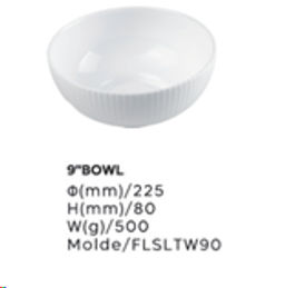 Цена за 1 шт. Салатник 2060 мл 228 мм Вертикаль белый / FLSLTW90 (WHITE) /уп 18/