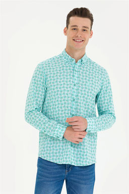 U. S. Polo Assn Мужская мятная рубашка с длинным рукавом - U.s. polo assn фото 8