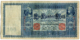 Банкнота 100 марок 1910 года Германия