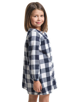 Платье для девочки UD 8069 синяя клетка - Mini maxi фото 3