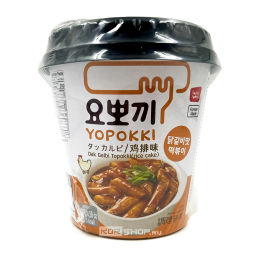 Рисовые палочки Токпокки со вкусом курицы Дак Гальби (стакан) Dak Galbi Yopokki, Корея, 130 г Акция